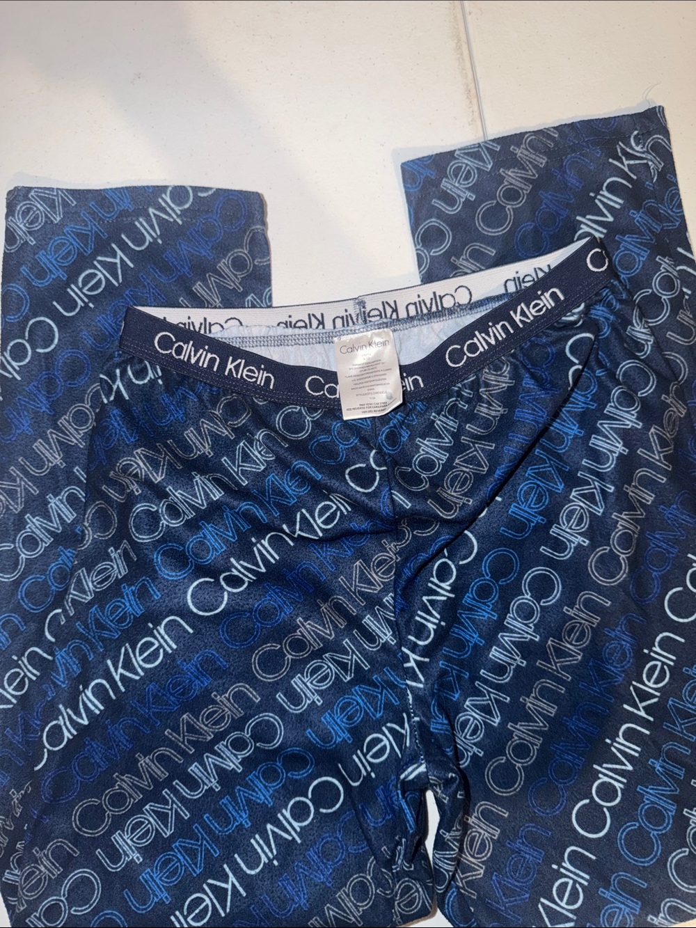 Calvin Klein Navy and Blue Logo Pajama Bottoms